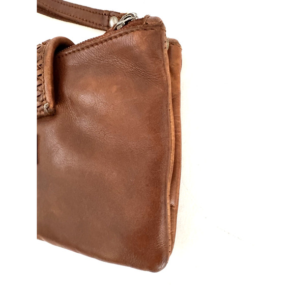Vilenca Holland Crossbody Clutch Bag Wristlet Brown Leather Zip Pockets Compact - Picture 7 of 15